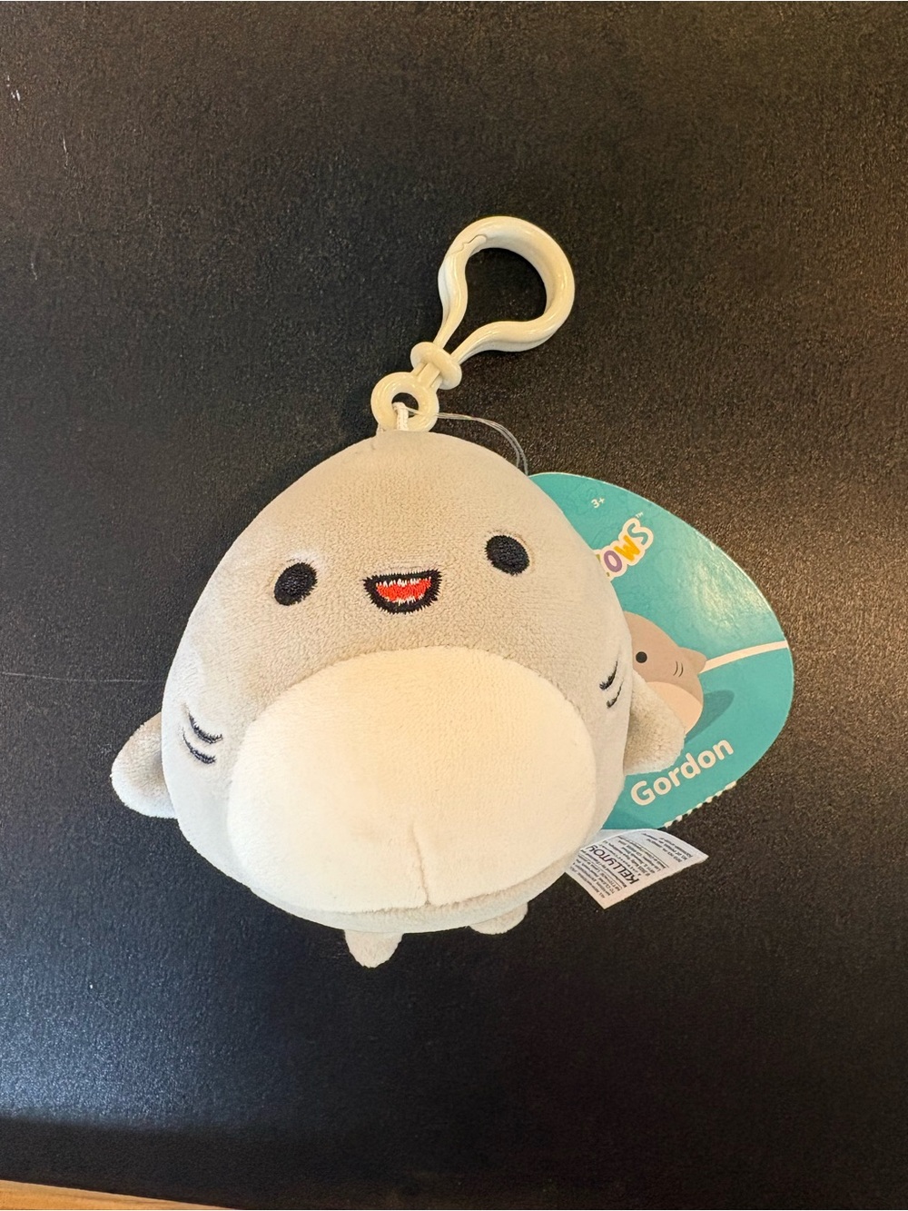 Squishmallows Gray and White Shark Keychain Plush - Gordon